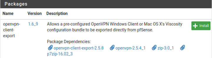 pfSense OpenVPN client configuration export