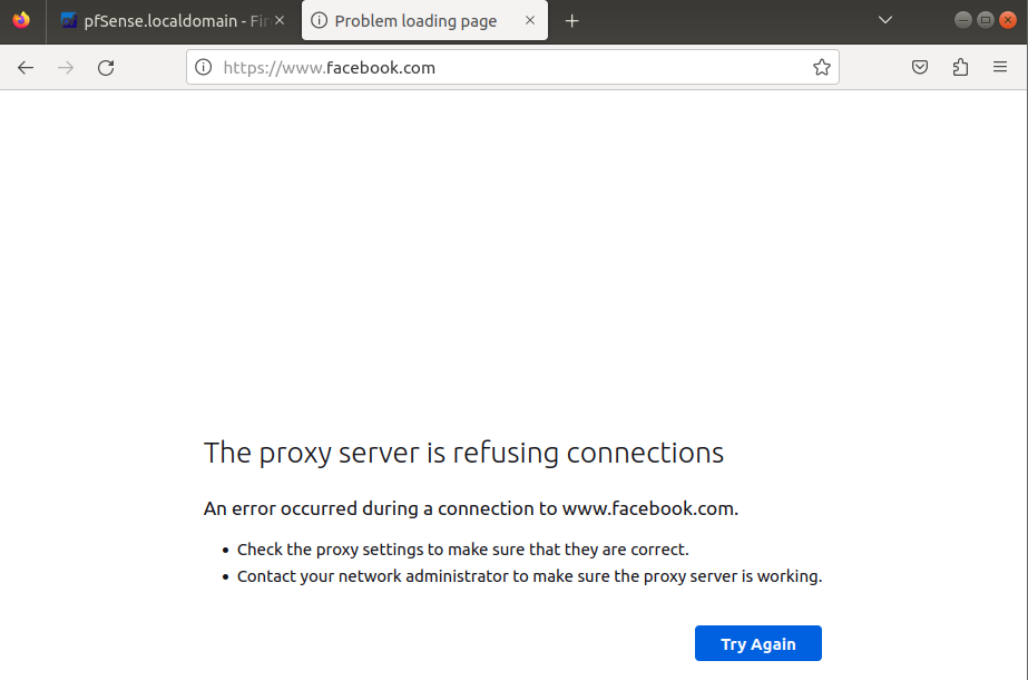 Facebook bypass attempt via alternate port — also blocked